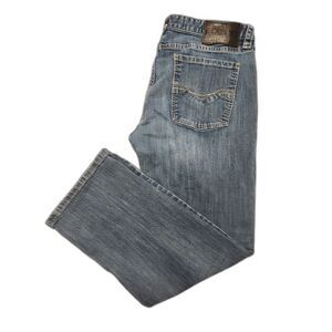 Rock & Roll Denim Mens Jeans Revolver Straight Slim 38x28 Western Cowboy Rodeo